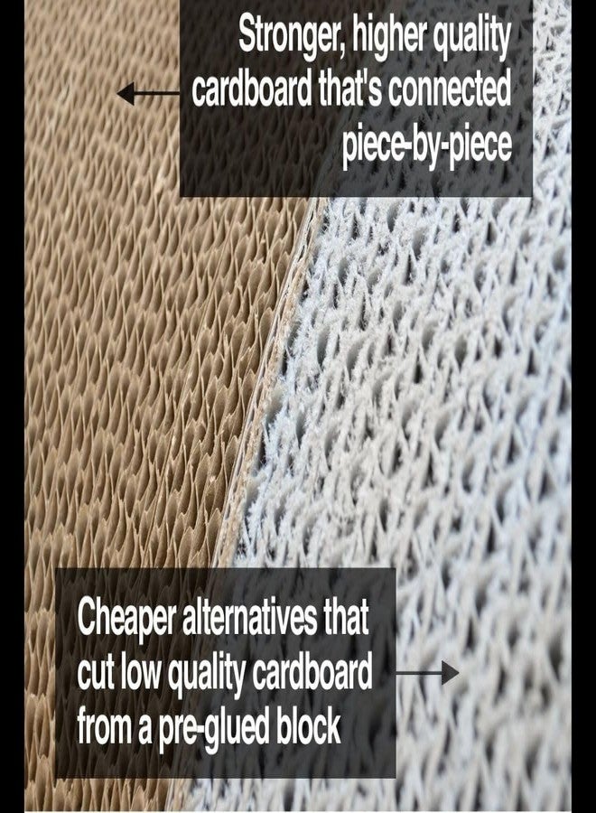 KittuPet وسادة خدش للقطط من كيتو بيت - 60 × 24 × 14 سم، مصنوعة من الكرتون، تُثبت على الأريكة، حجم كبير مناسب لجميع السلالات، عبوة من قطعة واحدة - Image 2